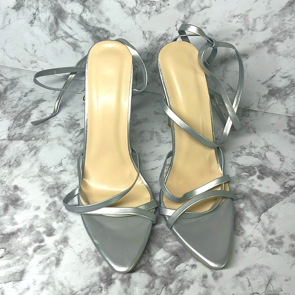 Strappy Heel Silver